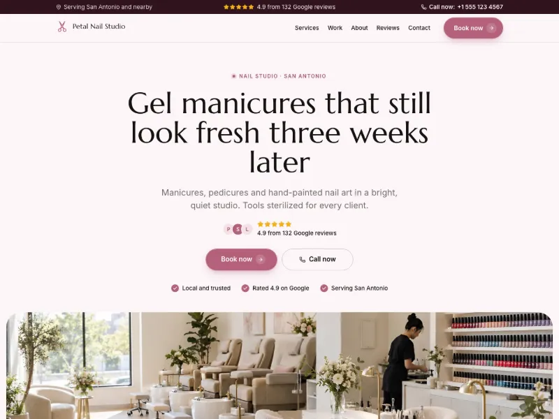 The Nail Studio template, for salons and beauty